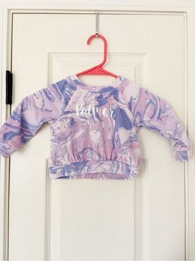 12m • PALMER pink purple marble velour sweatshirt